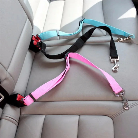 Adjustable Pet Car Seat Belt Dog & Cat Travel Harness Vehicle Safety Lead Clip Lever Daily Traction Walking Collars
