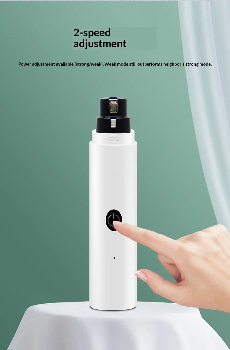 Rechargeable LED Pet Nail Grinder | Quiet Dog & Cat Claw Trimmer