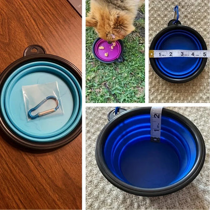Collapsible Silicone Travel Pet Bowl | Portable Dog & Cat Food Water Dish