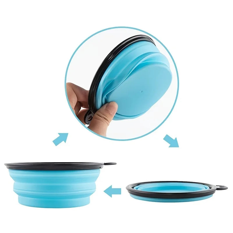 Collapsible Silicone Travel Pet Bowl | Portable Dog & Cat Food Water Dish