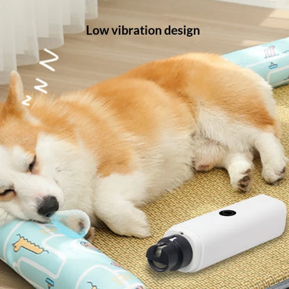 Rechargeable LED Pet Nail Grinder | Quiet Dog & Cat Claw Trimmer