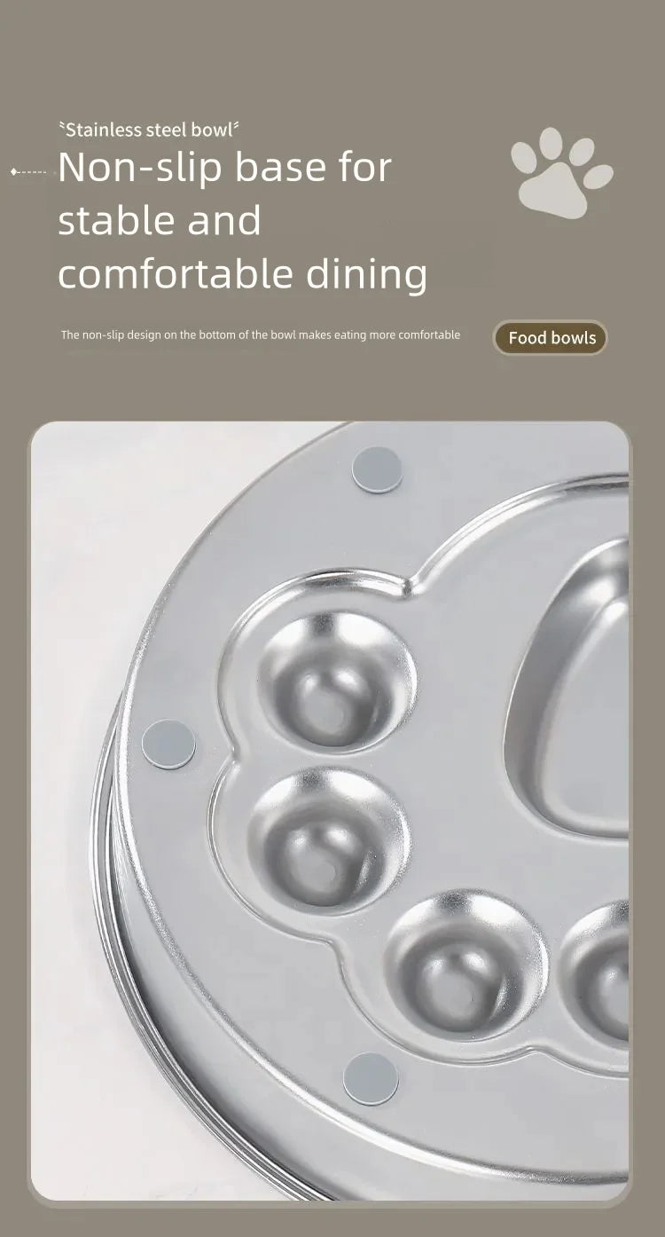 Stainless Steel Non-Slip Slow Feeder Bowl | Anti-Tip Dog & Cat Bowl