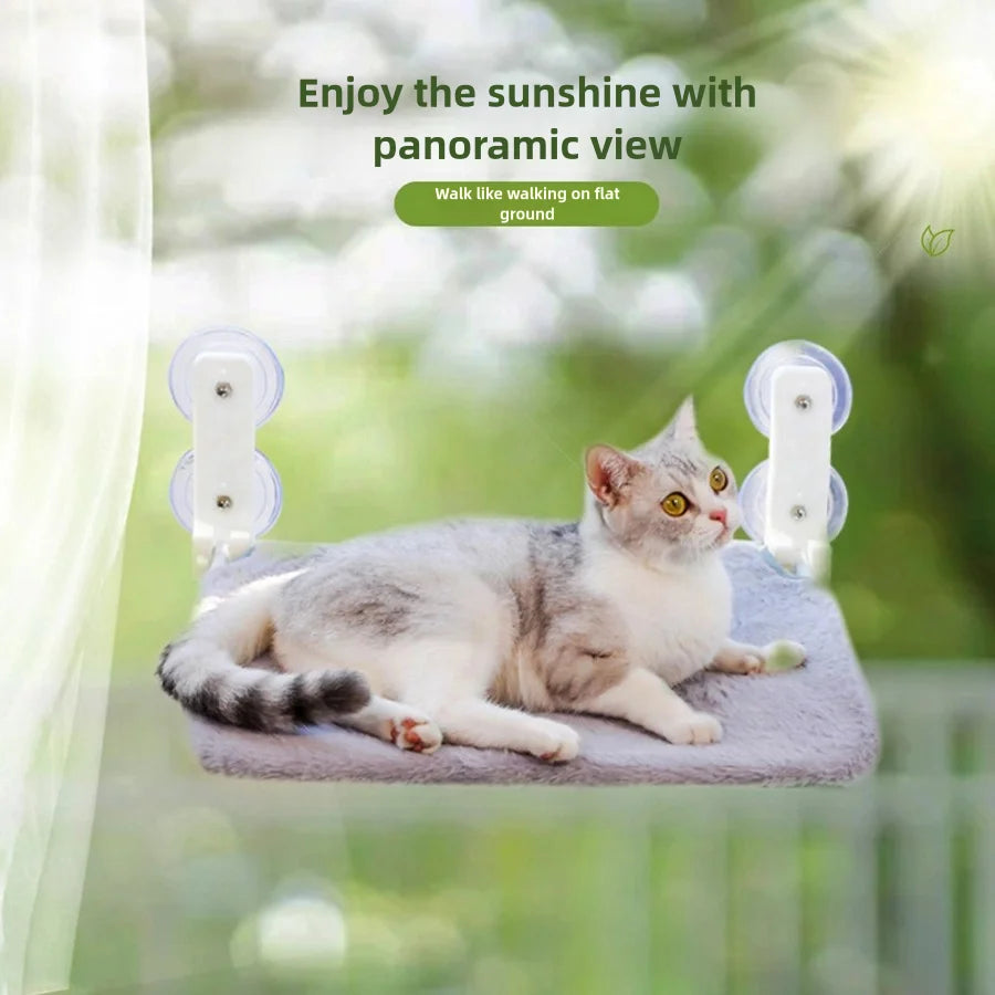 No-Assembly Suction Cup Cat Window Hammock | Mesh Wall Perch