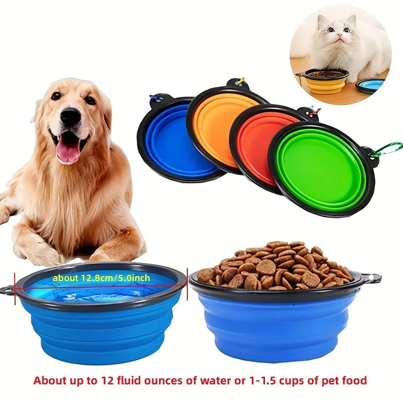 Collapsible Silicone Travel Pet Bowl | Portable Dog & Cat Food Water Dish