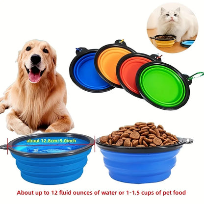 Collapsible Silicone Travel Pet Bowl | Portable Dog & Cat Food Water Dish