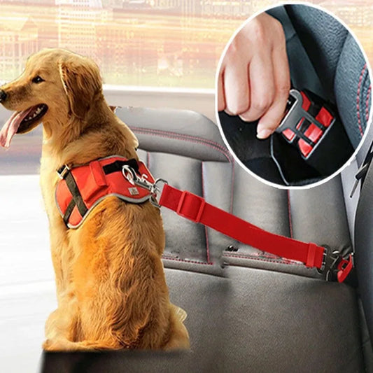 Adjustable Pet Car Seat Belt Dog & Cat Travel Harness Vehicle Safety Lead Clip Lever Daily Traction Walking Collars