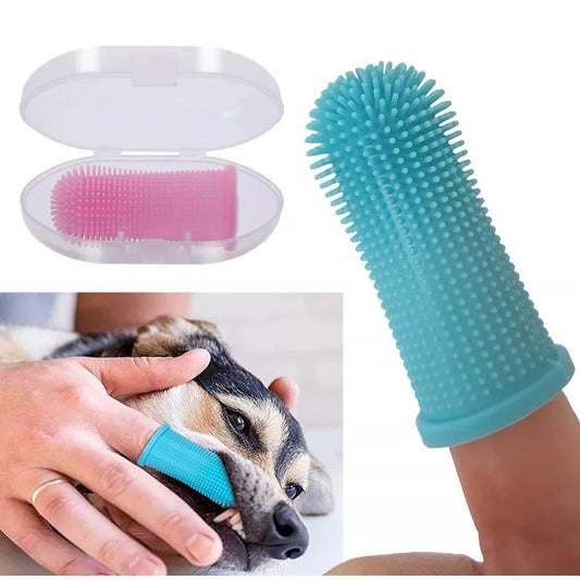 Soft Silicone Pet Finger Toothbrush | Dog & Cat Teeth Cleaning Brush