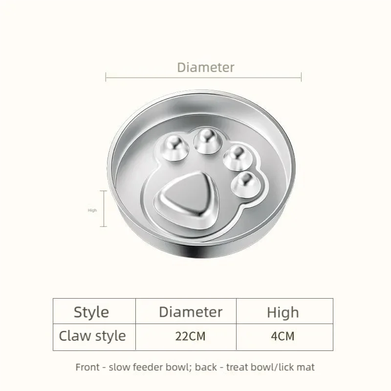 Stainless Steel Non-Slip Slow Feeder Bowl | Anti-Tip Dog & Cat Bowl