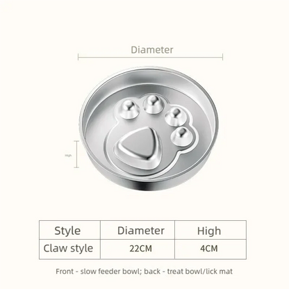 Stainless Steel Non-Slip Slow Feeder Bowl | Anti-Tip Dog & Cat Bowl