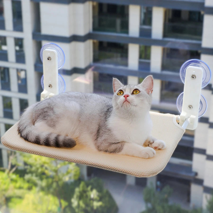 No-Assembly Suction Cup Cat Window Hammock | Mesh Wall Perch