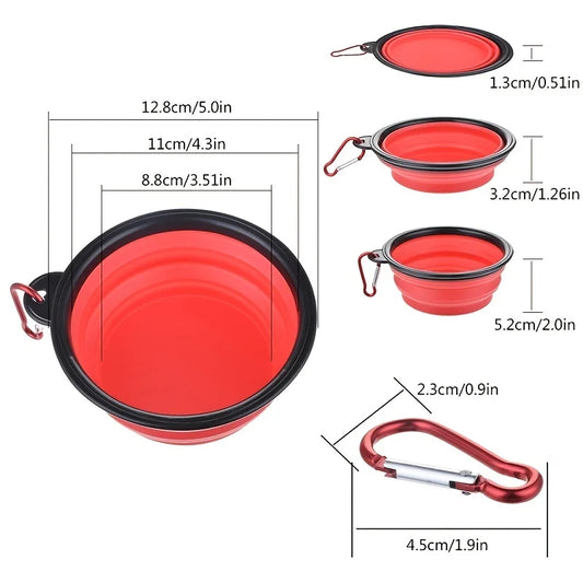 Portable Pet Food Bowl Durable TPR Bowl Cat and Dog Food Pet Silicone Collapsible Bowl Travel Outdoor Water Food Bowl