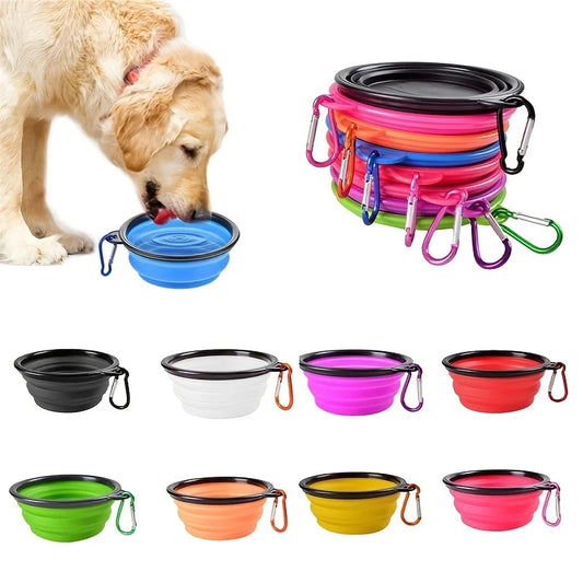 Portable Pet Food Bowl Durable TPR Bowl Cat and Dog Food Pet Silicone Collapsible Bowl Travel Outdoor Water Food Bowl