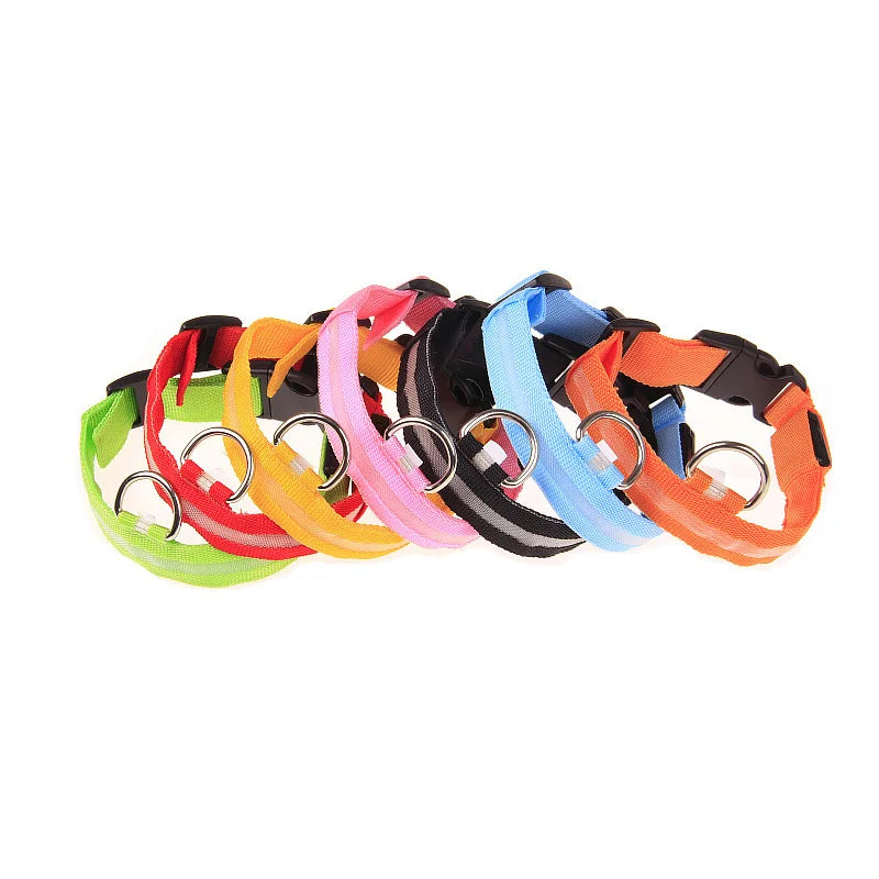LED Glow In Dark Dog Collar & Leash | Night Safety Luminous Set