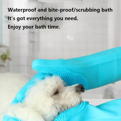Silicone Pet Grooming Bath Glove | Dog & Cat Hair Remover Scrubber